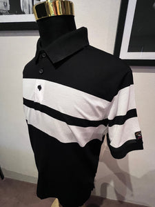 Paul & Shark 100% Cotton Arm Badge Logo Polo Shirt Size XL Made in Italy Black & White Strip Classic Fit