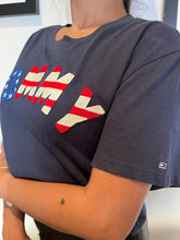 Load image into Gallery viewer, Tommy Hilfiger Tommy Girl Logo Embroidered Blue Crop Top Size Medium
