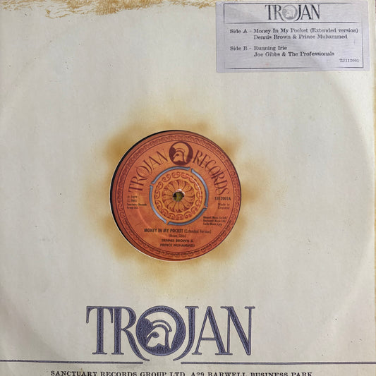 Dennis Brown & Prince Muhammad “Money In My Pocket” 2 Track 12” Vinyl Trojan