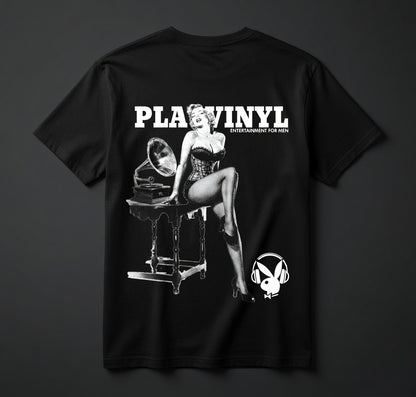 Street & Juice ‘PLAY VINYL’ 100% Heavyweight Cotton Black Graphic Tee