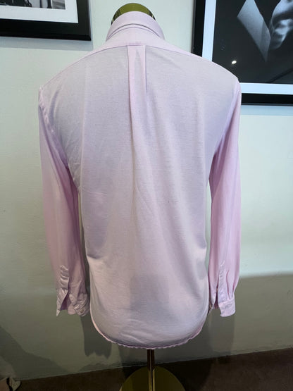 Ralph Lauren 100% Cotton Light Mesh Pink Oxford Knit Shirt Size Small
