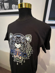 Kenzo 100% Cotton Black Logo Print Tee Size XL Regular Fit