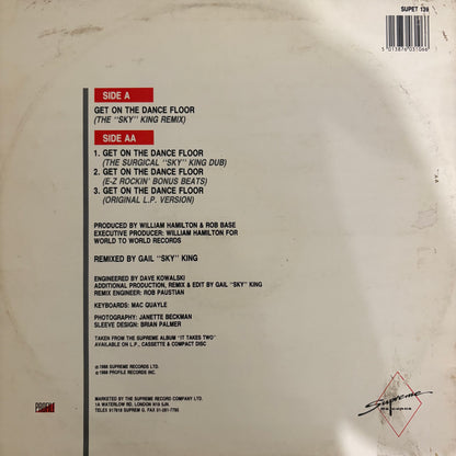 Rob Base & DJ E-Z Rock “Get On The Dance Floor” 4 Version 12inch Vinyl Record