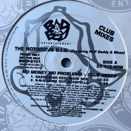 The Notorious B.I.G. “Mo Money Mo Problems” 5 Version 12inch Promo Vinyl on Bad Boy Entertainment