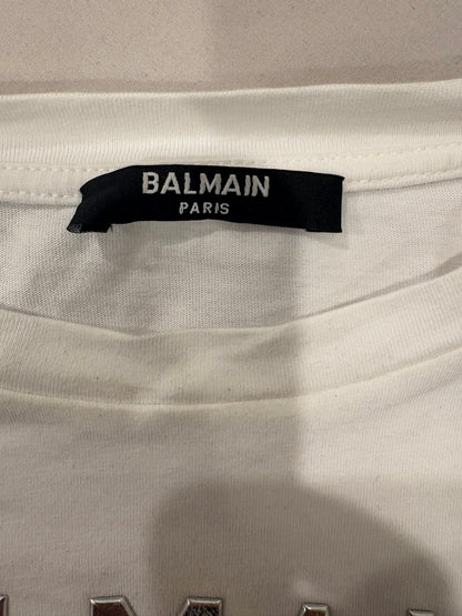 Balmain 100% Cotton White Chest Logo T Shirt Boys Size 8