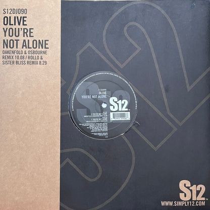 Olive “You’re Not Alone” 2 Version 12inch Vinyl Record includes Oakenfold and Rollo Mixes