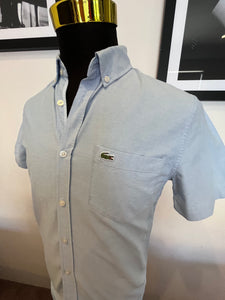 Lacoste 100% Cotton Light Blue Button Down Shirt Size Small