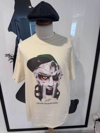 MF DOOM Viktor Vaughn 100% Cotton Chest Logo Cream Tee Street & Juice