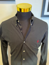 Load image into Gallery viewer, Ralph Lauren 100% Stretch Cotton Black Slim Fit Shirt Size XL fits more like a Large