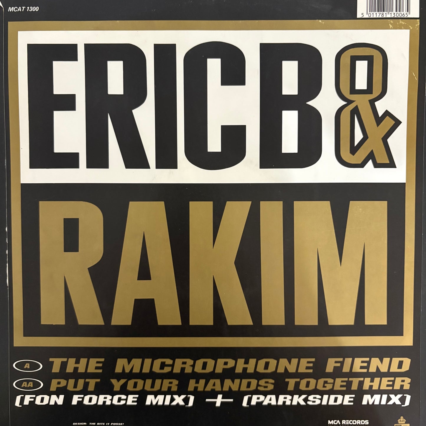 Eric B & Rakim “The Microphone Fiend” 2 Track 12inch vinyl record