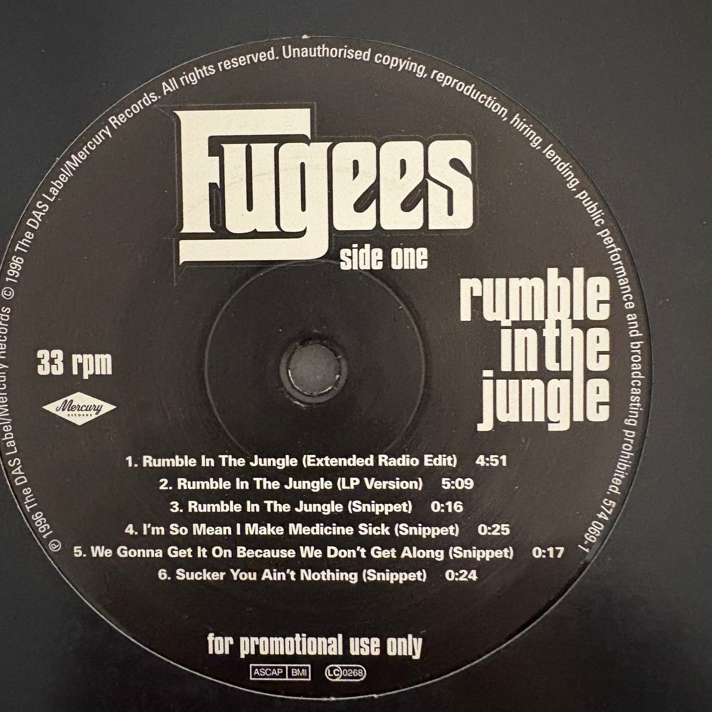 Fugees “Rumble In The Jungle” 12 Track 12inch vinyl Lp