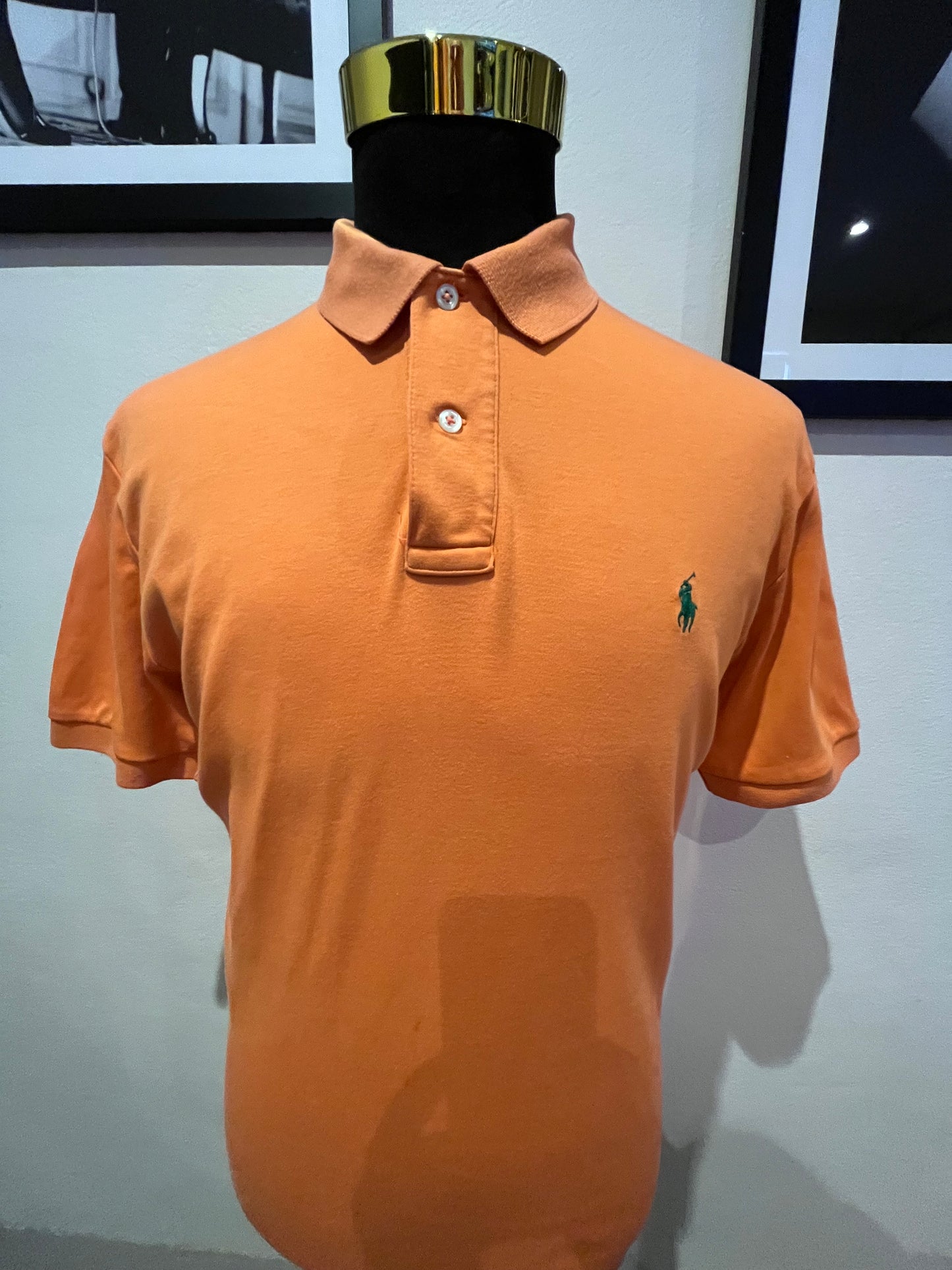 Ralph Lauren 100% Cotton Orange Polo Shirt Size Medium Regular Fit