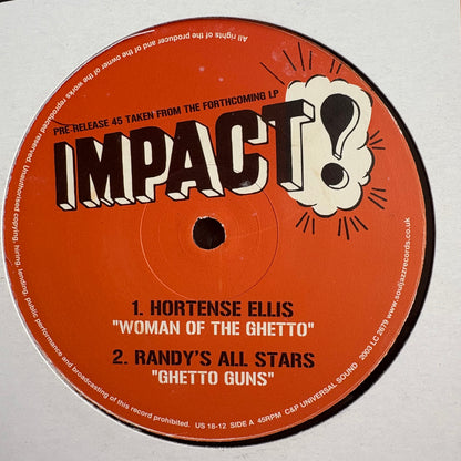 Hortense Ellis “Woman Of The Ghetto” Randy’s All Stars “Ghetto Guns” 4 Track 12” Vinyl Record