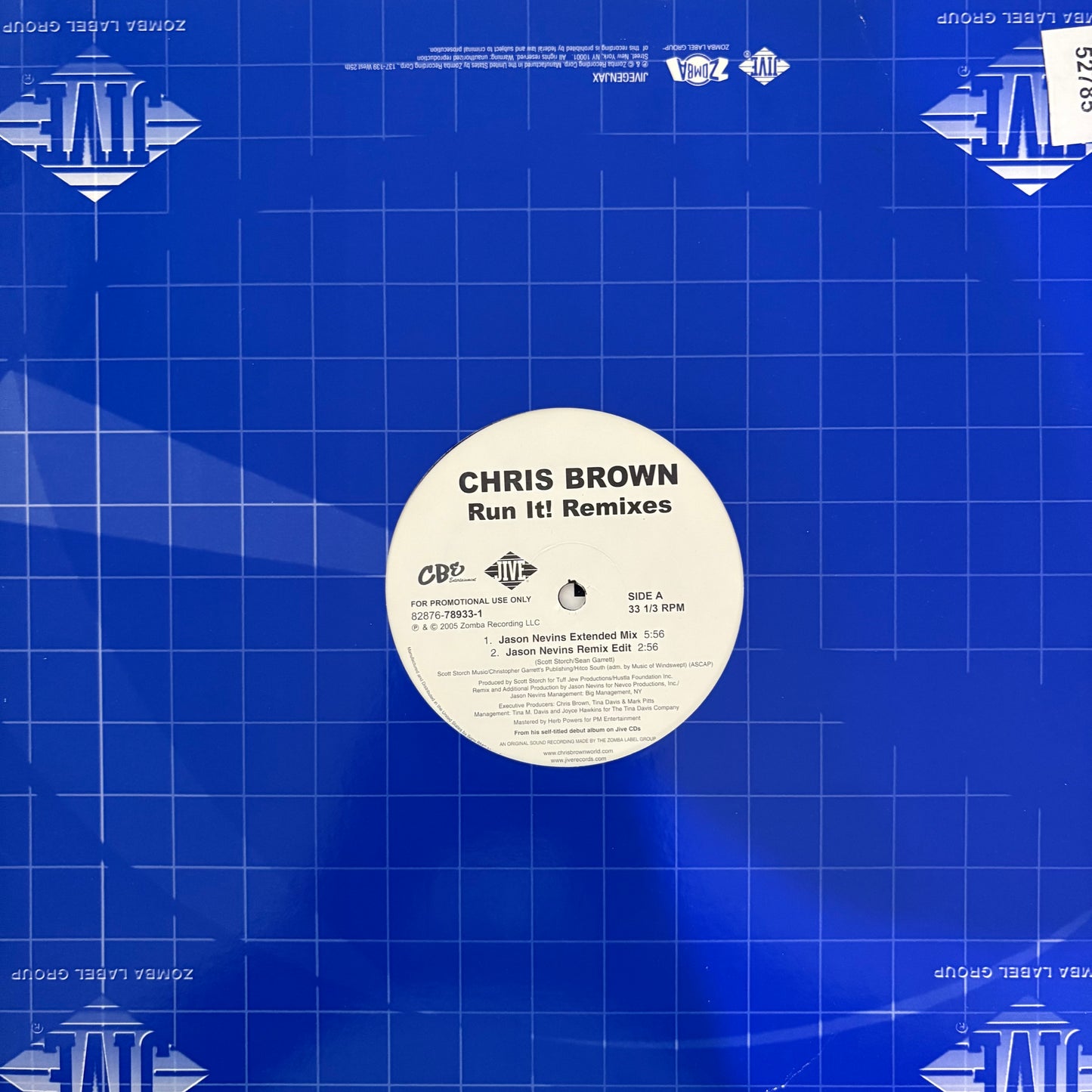 Chris Brown “Run It!” Remixes Includes Jason Nevins Extended Mix 4 Version 12inch vinyl record