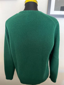 Polo Ralph Lauren 100% Cotton Jumper Teddy Logo Green Size Large