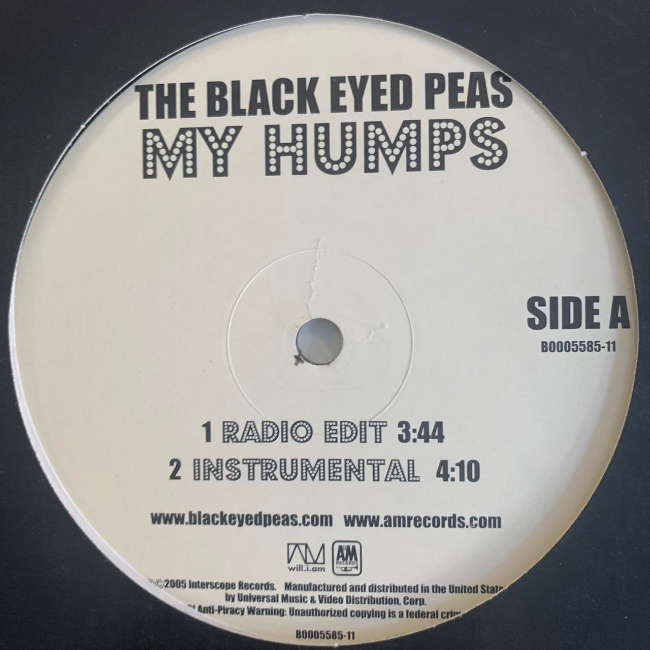 The Black Eyed Peas “My Humps” 4 Version 12inch Vinyl