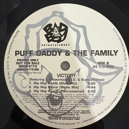 Puff Daddy & The Family Feat The Notorious BIG “Victory” 6 Version 12inch vinyl