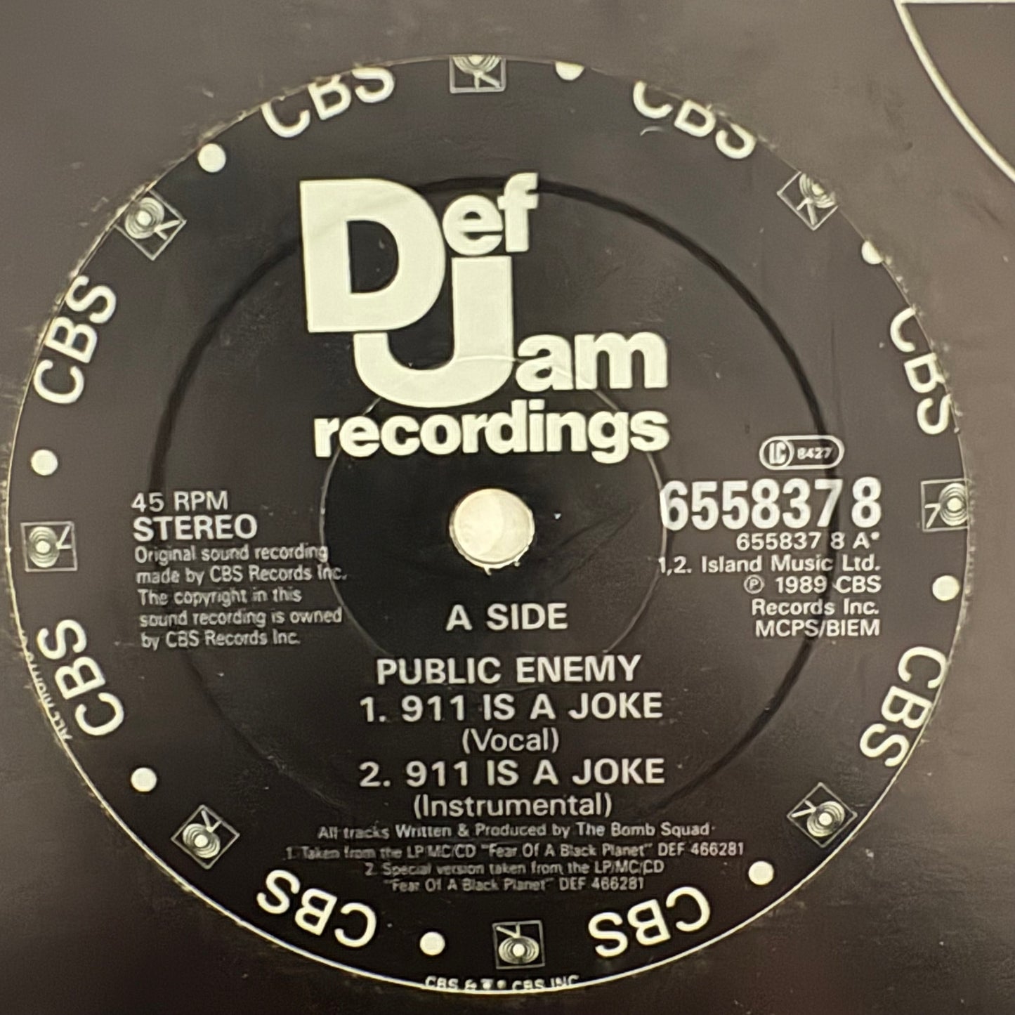 Public Enemy “911 is a Joke” 4 Track 12inch vinyl record