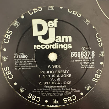 Public Enemy “911 is a Joke” 4 Track 12inch vinyl record