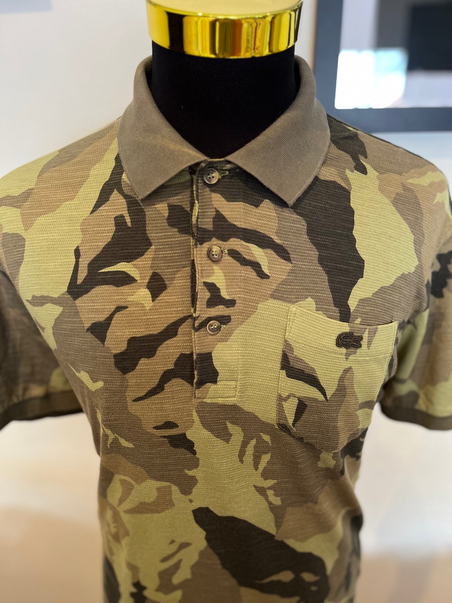 Lacoste 100% Cotton Camouflage Polo Shirt Size Large