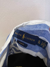 Load image into Gallery viewer, Ralph Lauren Blue / White Stripe 100% Linen Cotton  Size Large Slim Fit