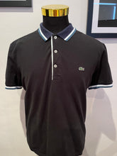 Load image into Gallery viewer, Lacoste 100% Cotton Black 3 Tone Collar Polo Shirt Size XL Regular Fit