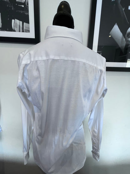 Ralph Lauren Women’s 100% Cotton White Knit Dress Shirt Slim Fit Size S