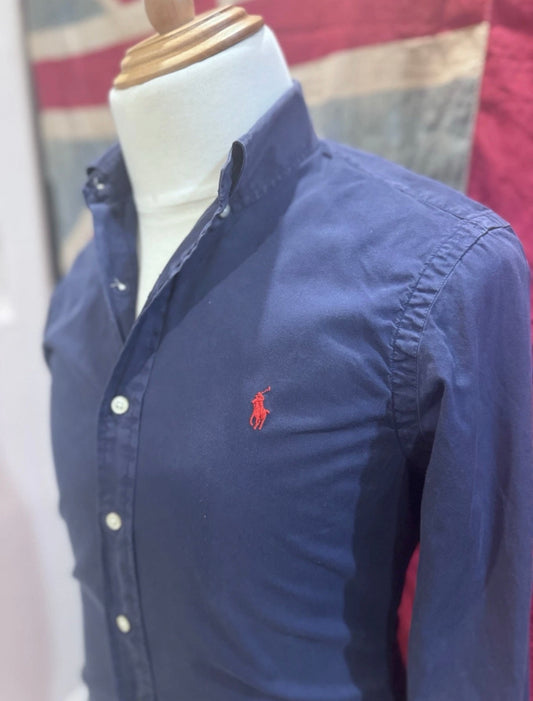 Ralph Lauren 100% Cotton Navy Button Up Shirt Size Small