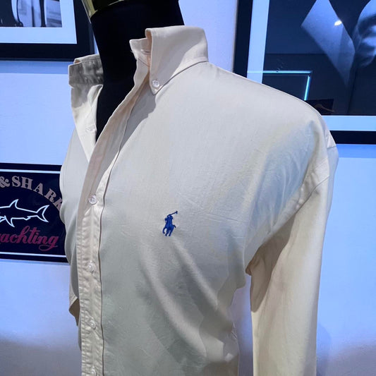 Ralph Lauren 100% Blake Cotton Yellow Shirt Classic Fit Size US M AUS Large
