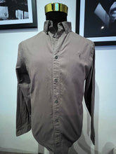 Load image into Gallery viewer, All Saints 100% Cotton Brown Pin Strip Shirt Size Medium