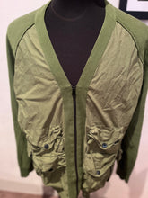 Load image into Gallery viewer, Stone Island Green Waffle Cardigan Size XL with Logo Badge, beautiful piece from SS21 in primo condition like new