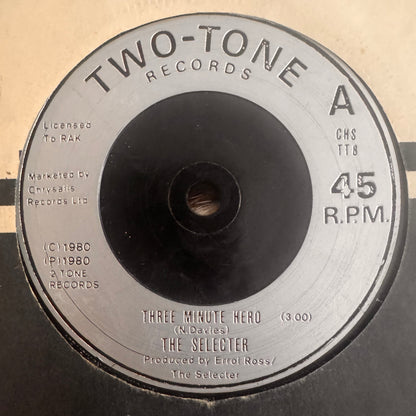 The Selector “Three Minute Hero” 2 Track 7inch Vinyl 2 Tone Records 1980