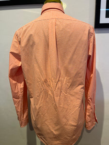 Ralph Lauren 100% Cotton Custom Fit Orange Check Shirt Size M