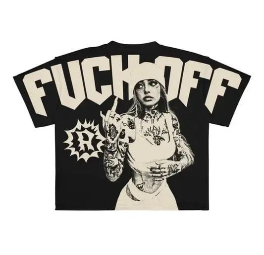 Fuck Off 100% Cotton Men’s Black Blutosatire T Shirt Size Large