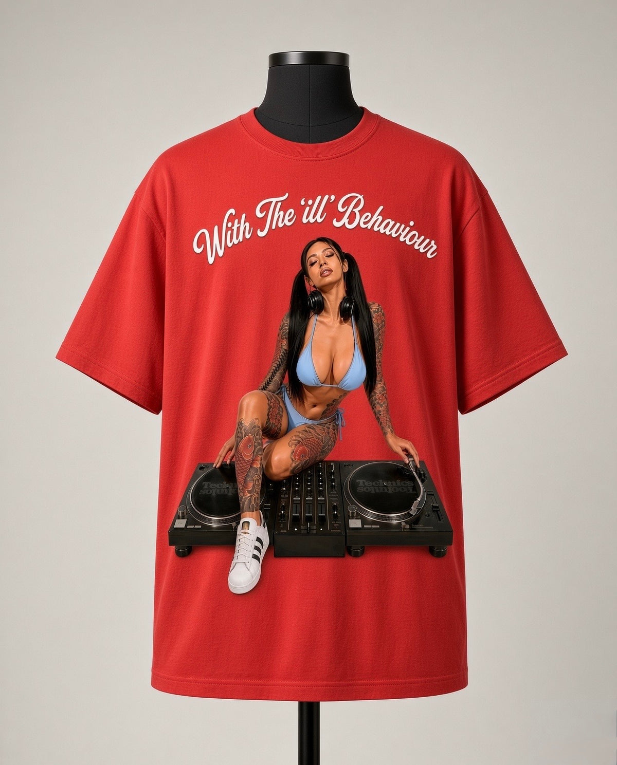 Street & Juice ‘With The ‘ill’ Behaviour’ 100% Heavyweight Coral Red Cotton