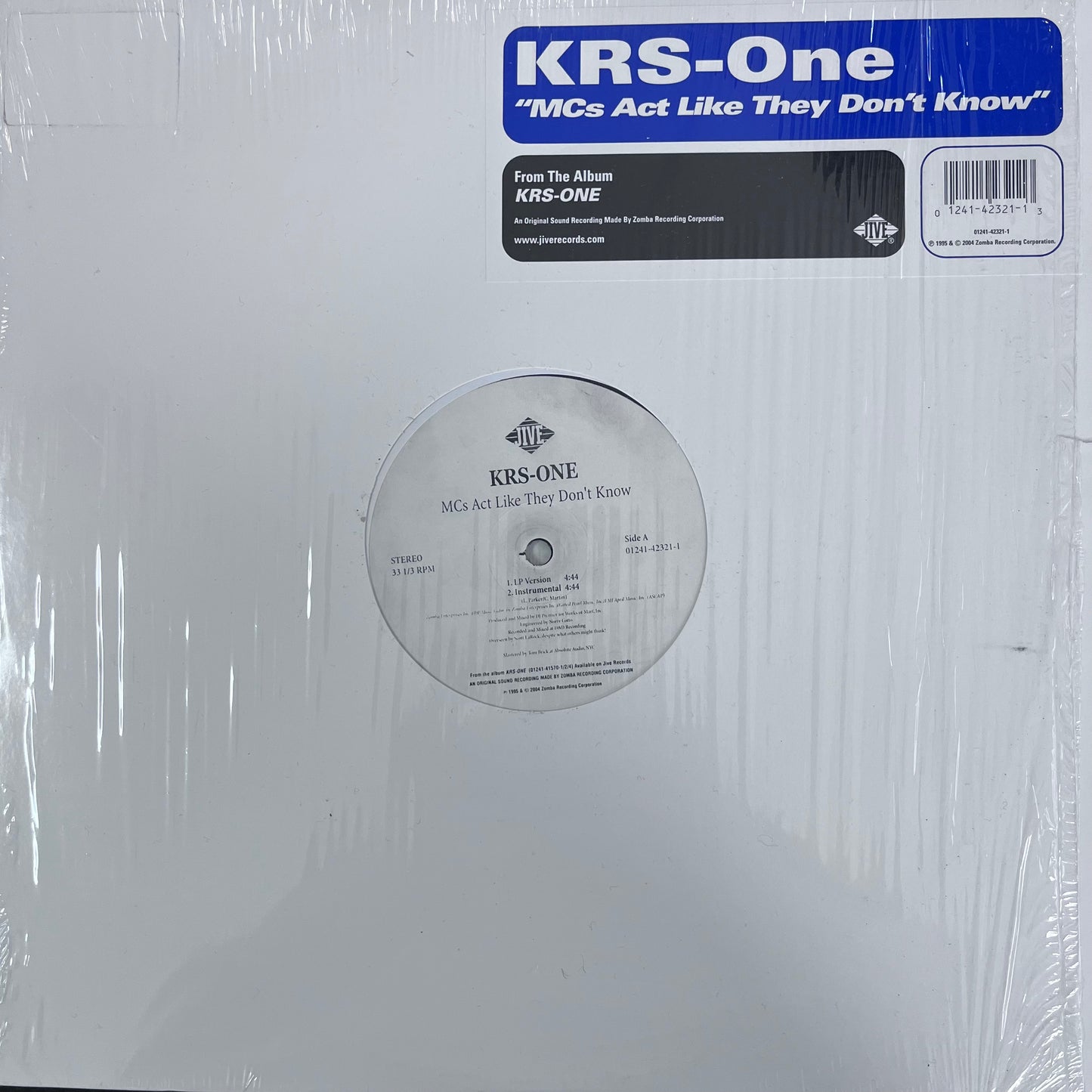 KRS-One “MCs Act Like They Don’t Know” 5 Version 12inch Vinyl Record on Jive Records