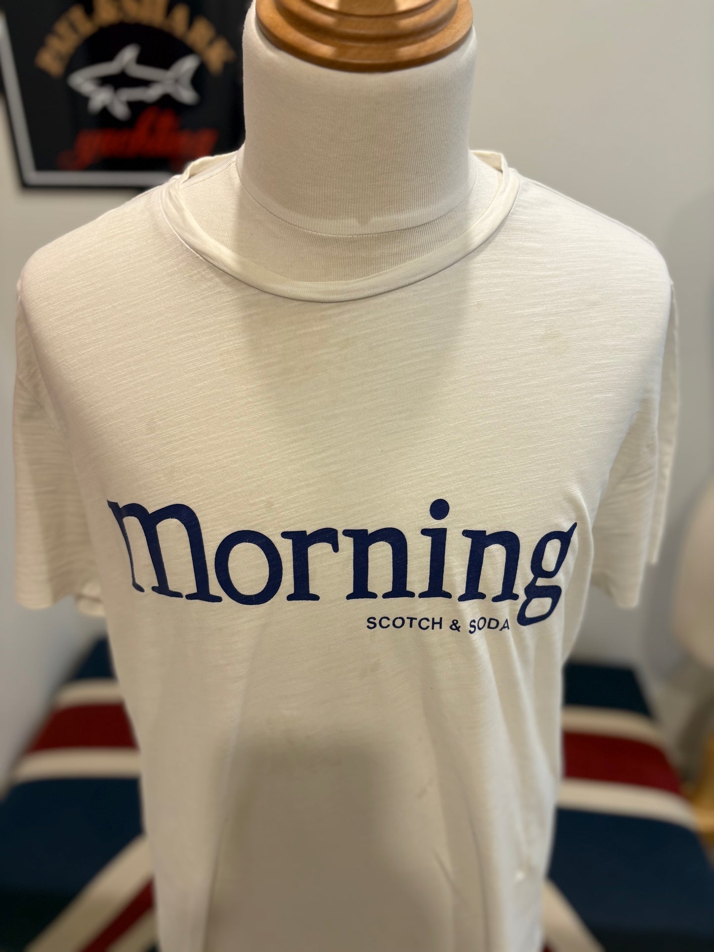 Scotch & Soda 100% Cotton White Chest Logo Tee