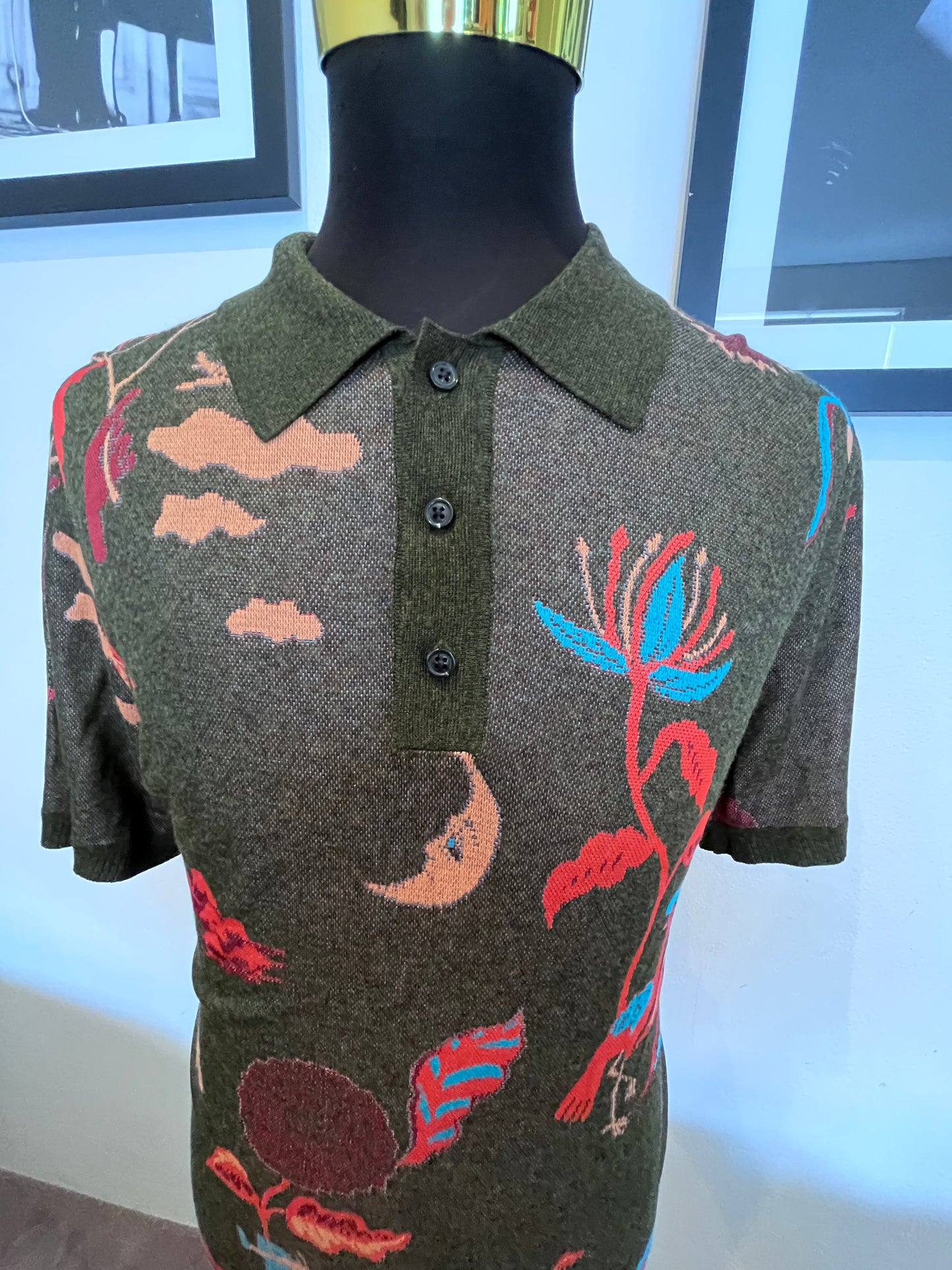 Scotch & Soda Embroidered Pattern Polo Shirt Size XL