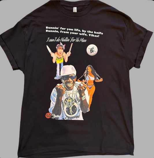 Street & Juice Flavor Flav Public Enemy “Can’t Do Nuttin For Ya Man” 100% Cotton Black Chest Logo T Shirt
