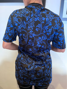 Versace Ladies Blue Baroque Tee Size Small Made it Italy
