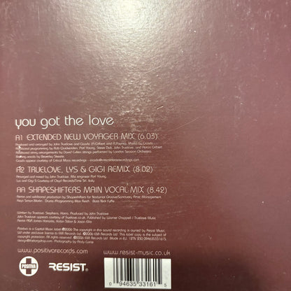 The Source Feat Candi Staton “You’ve Got The Love” 3 Version 12inch Vinyl Record on Positiva