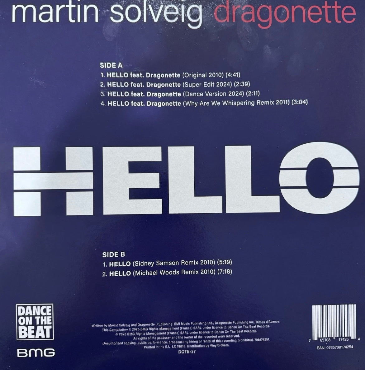 Martin Solveig “Hello” Limited Edition White 12inch Vinyl 6 Versions