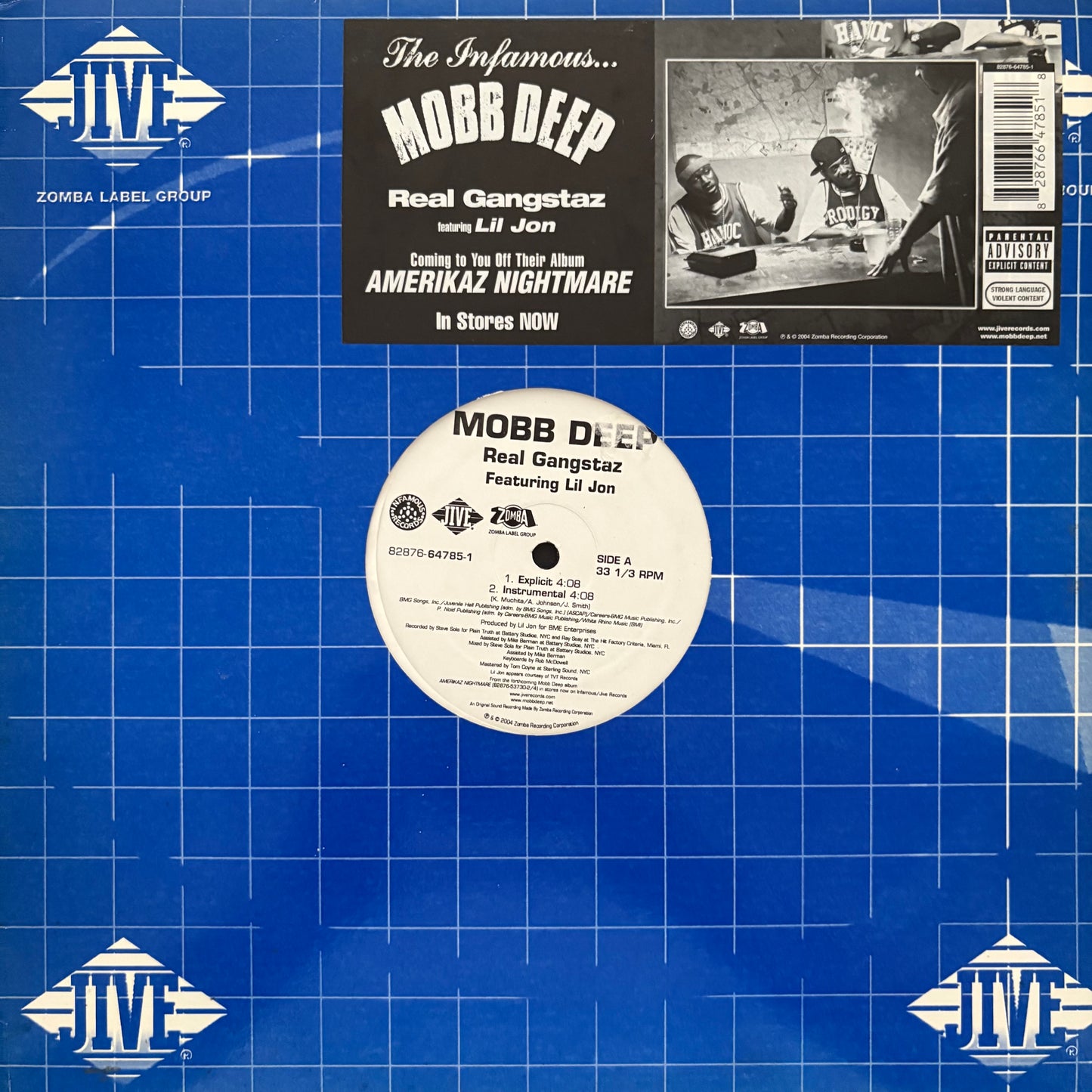 Mobb Deep “Real Gangstaz” Ft Lil Jon 4 Version 12inch vinyl record