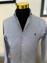 Load image into Gallery viewer, Ralph Lauren 100% Cotton Blue / White Stripe Size Medium