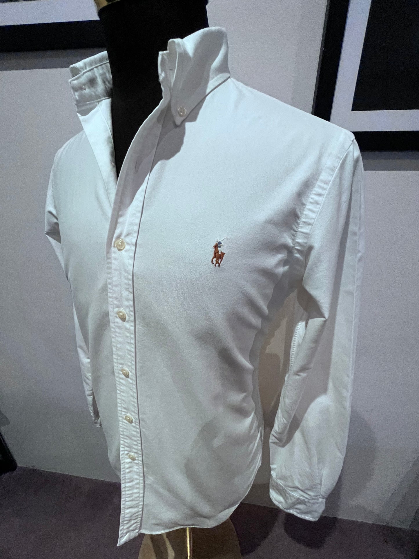 Ralph Lauren 100% Cotton White Oxford Shirt Size S Classic Fit Button Down Collar