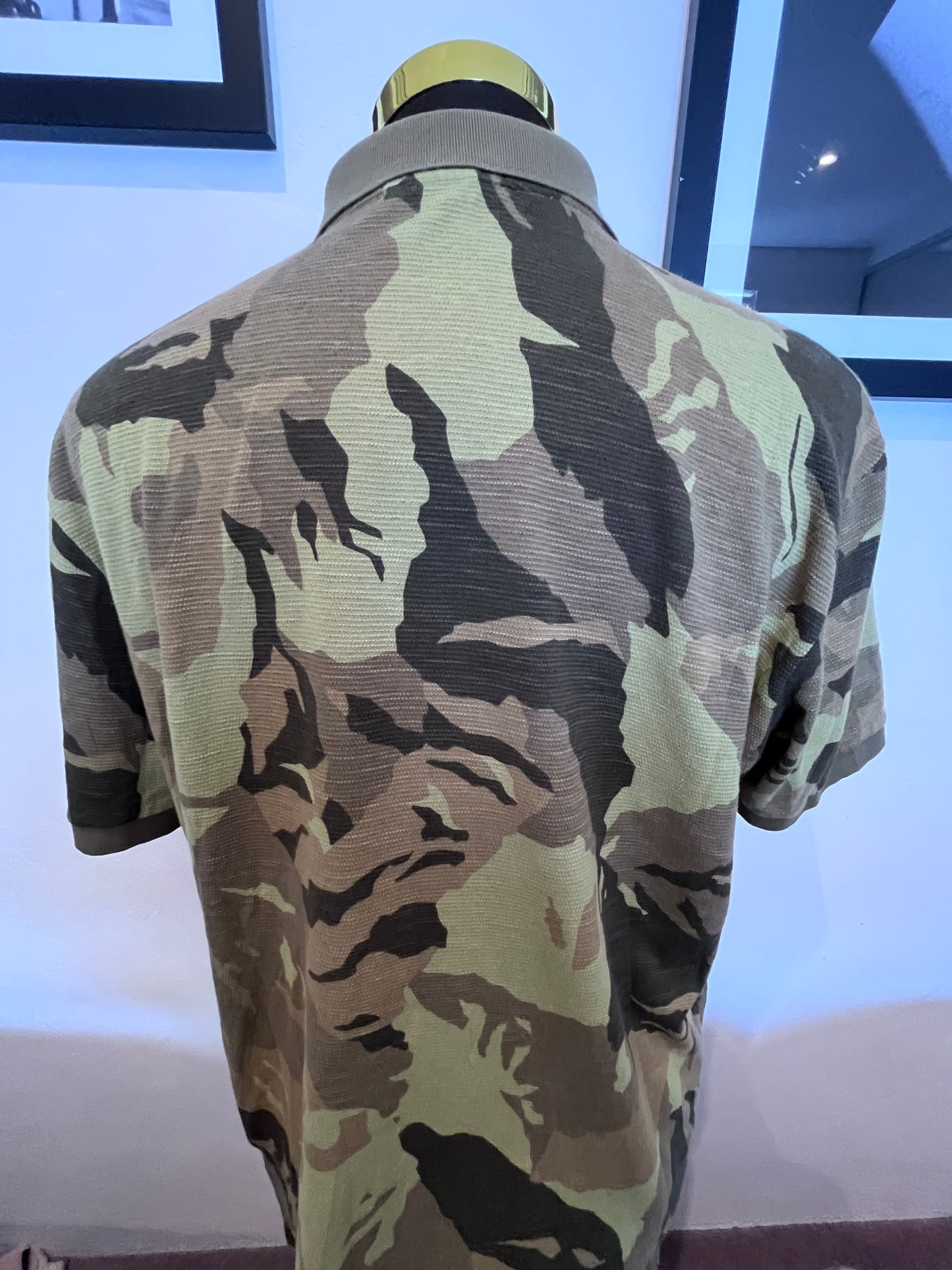 Lacoste 100% Cotton Camouflage Polo Shirt Size Large