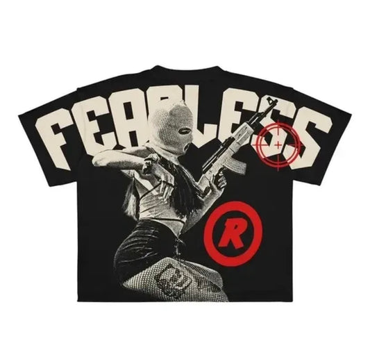 Fearless 100% Cotton Men’s Black Blutosatire T Shirt Size Large