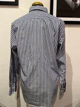 Load image into Gallery viewer, Tommy Hilfiger New York Fit 100% Cotton Blue White Stripe Shirt Size Large