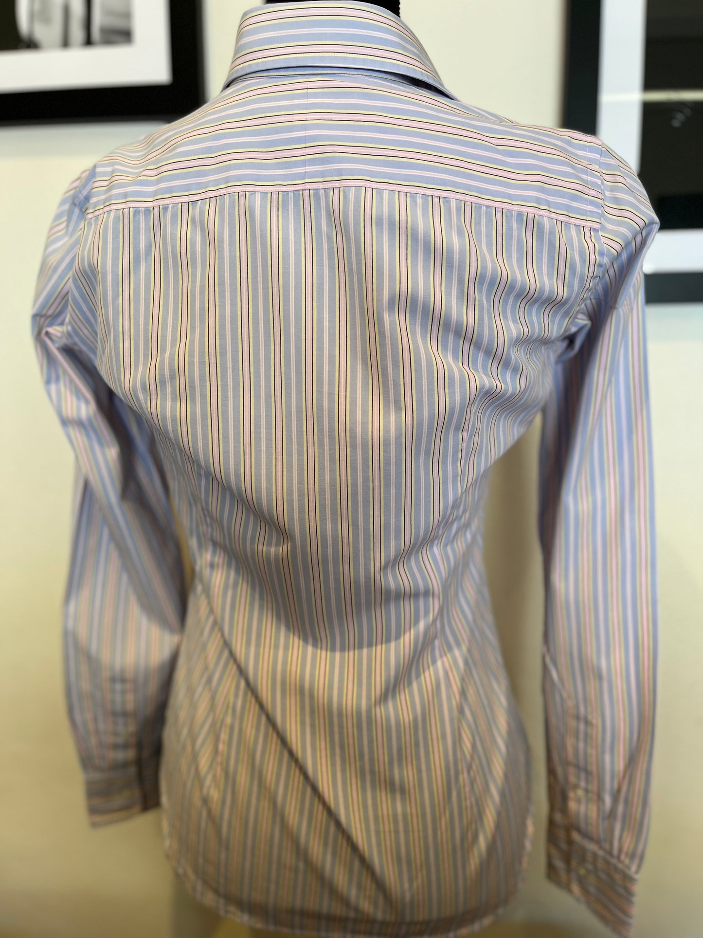 Ralph Lauren Women’s 100% Cotton Pink Blur Stripe Shirt Slim Fit Size 4