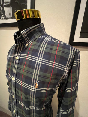 Ralph Lauren 100% Cotton Classic Fit Green Check Shirt Size Large Button Down